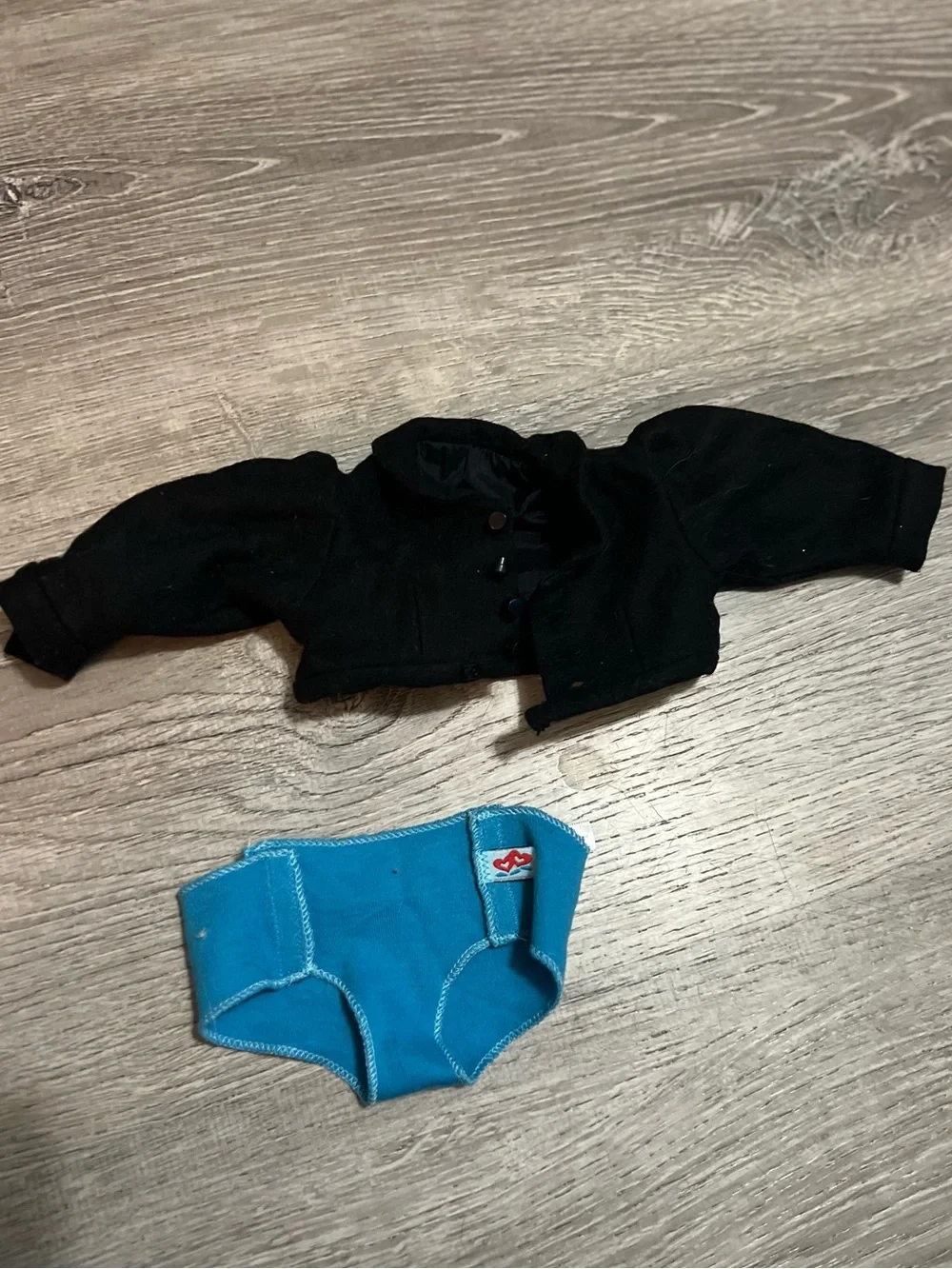 American Girl Black Cropped Jacket with Bright Blue Doll Undergarment